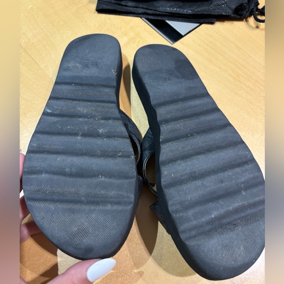 AUTHENTIC COACH Janine Leather Upper, Foam Logo Monogrammed Slides Sandals - Picture 3 of 11